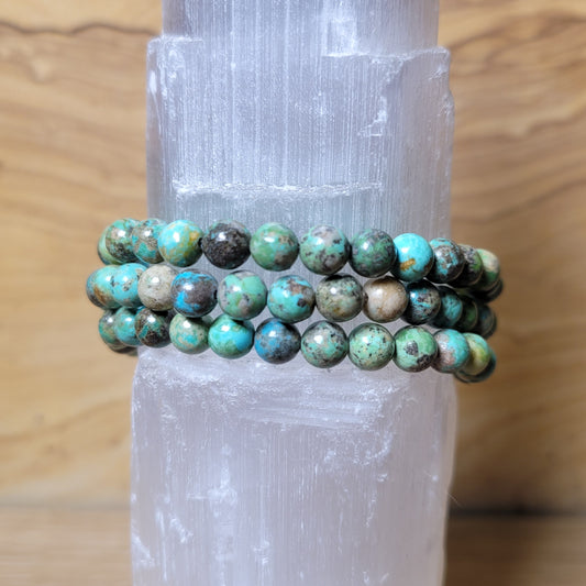 African Turquoise Bracelet - 5mm to 6mm