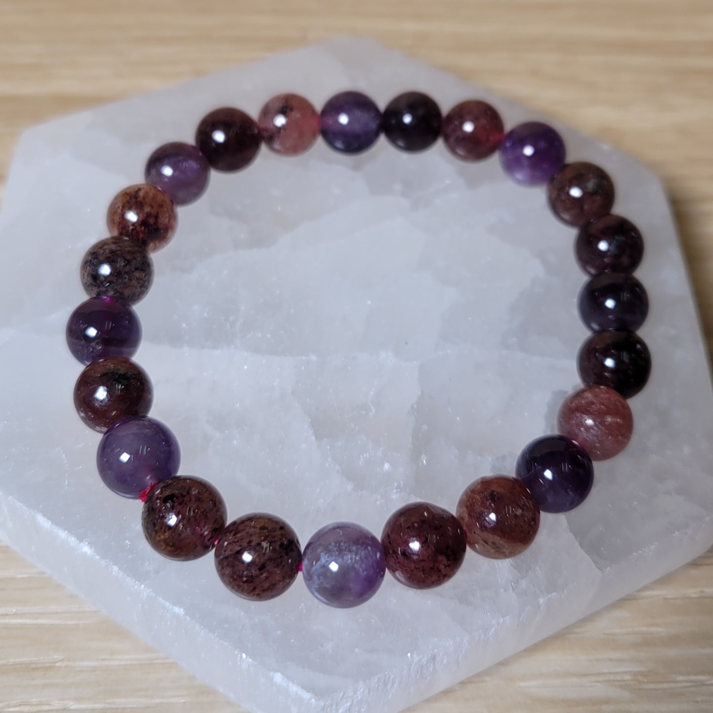 Amethyst & Strawberry Quartz Bracelet - 8mm