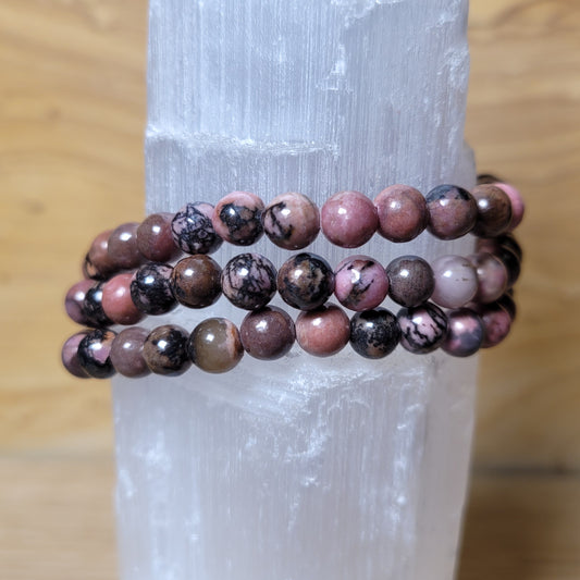 Rhodonite Bracelet - 6mm to 6.5mm