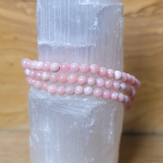 Peruvian Pink Opal Bracelet - 4mm