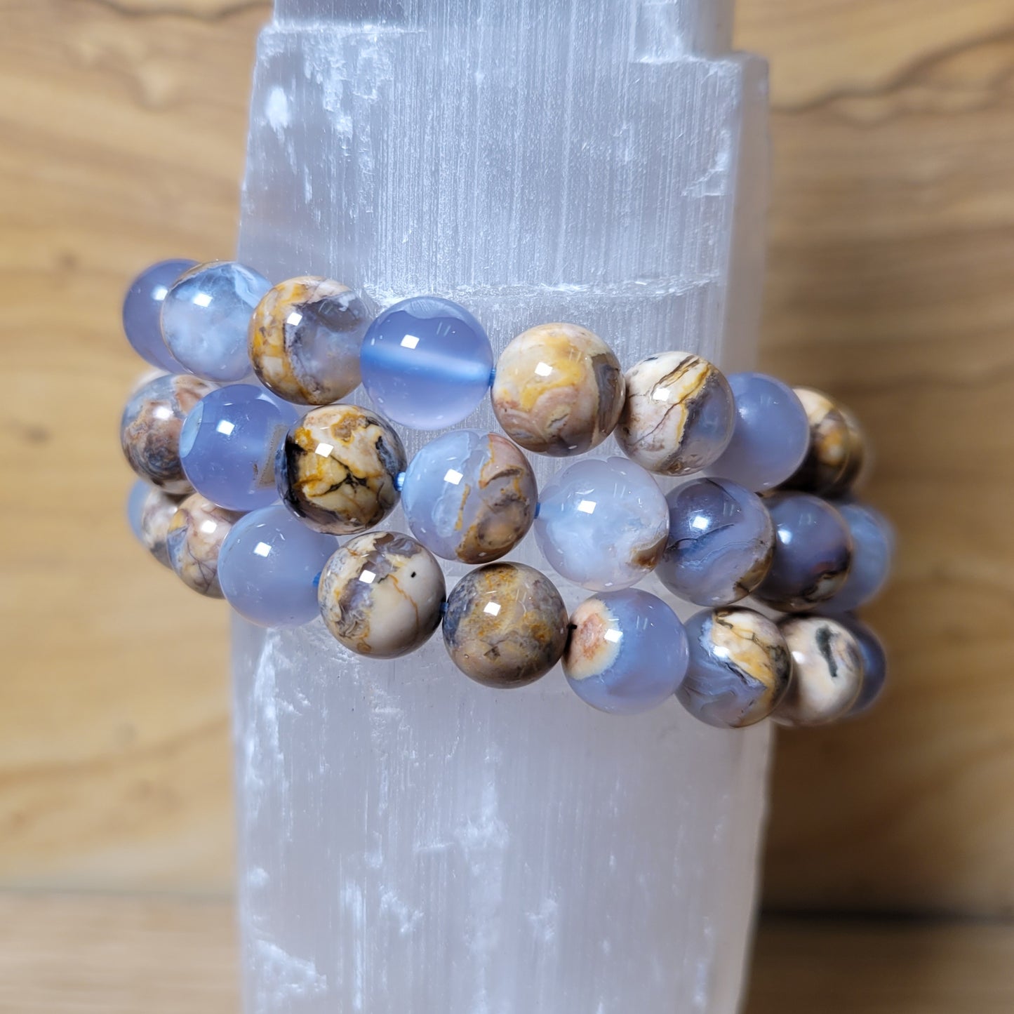 Blue Chalcedony Bracelet - 9mm to 9.5mm