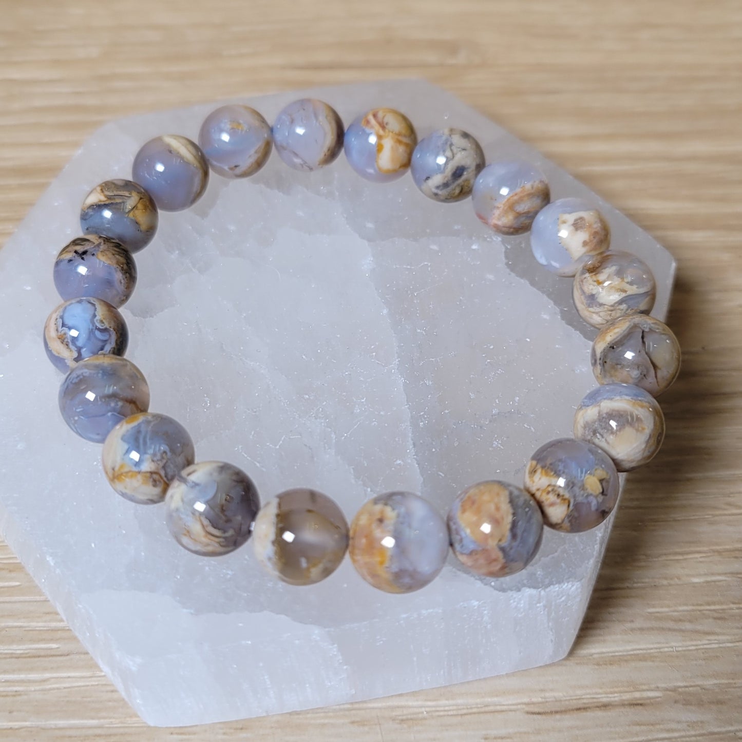 Blue Chalcedony Bracelet - 9mm to 9.5mm