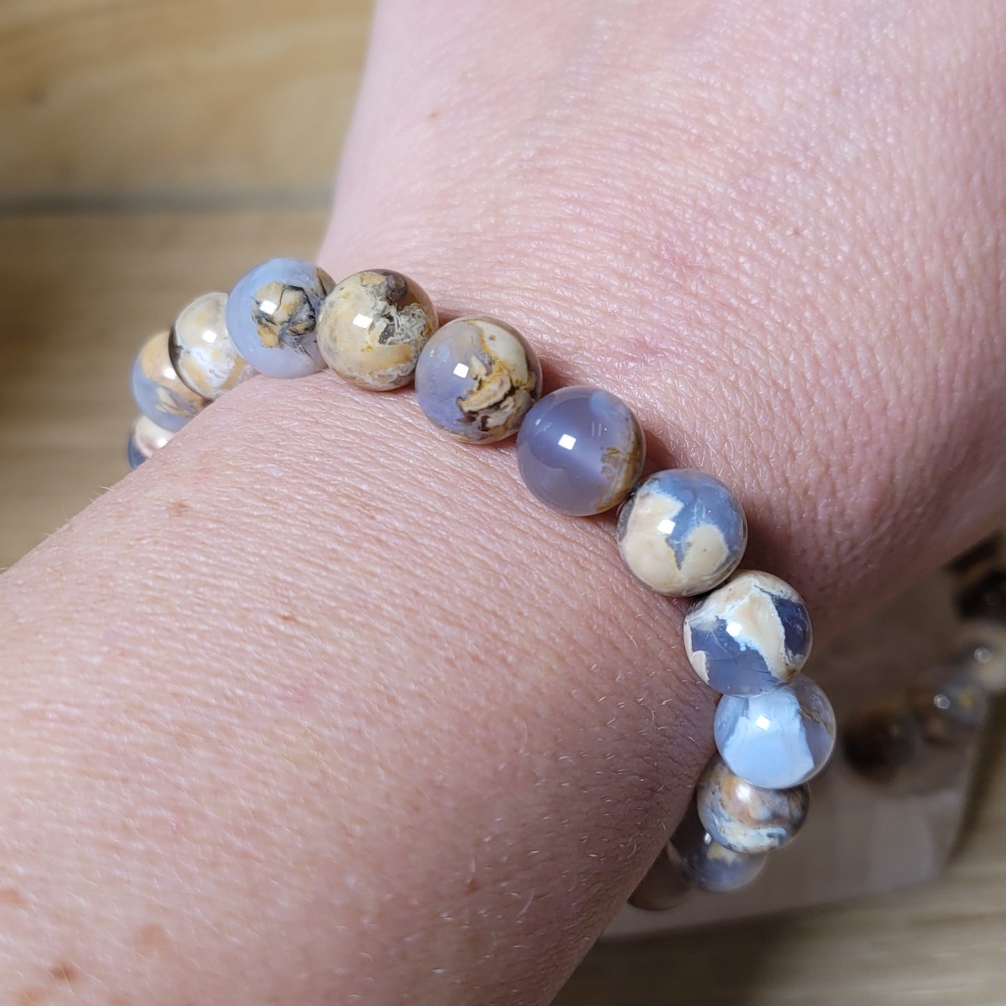 Blue Chalcedony Bracelet - 9mm to 9.5mm