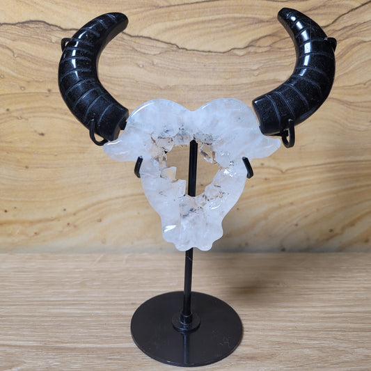 Druzy Agate & Obsidian Bull