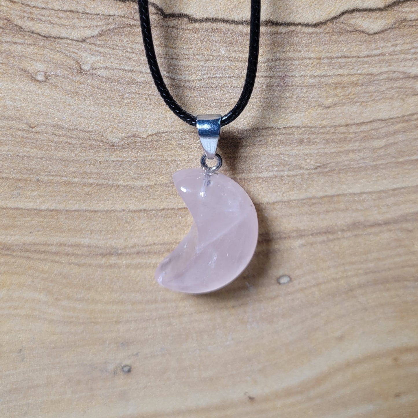 Rose Quartz Moon Necklace