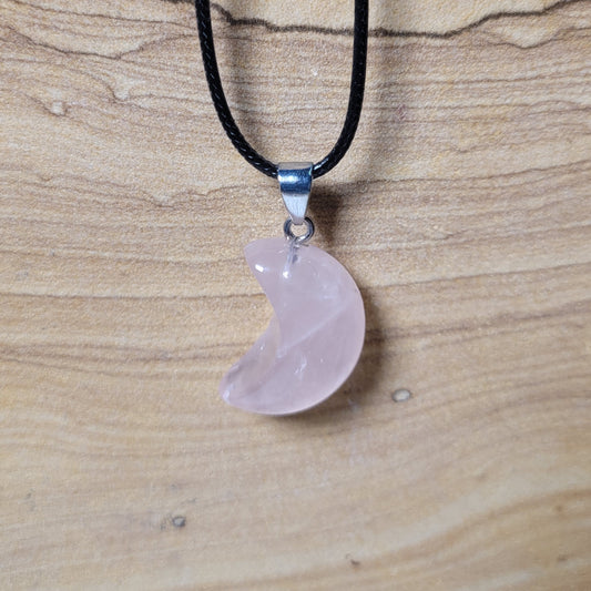 Rose Quartz Moon Necklace