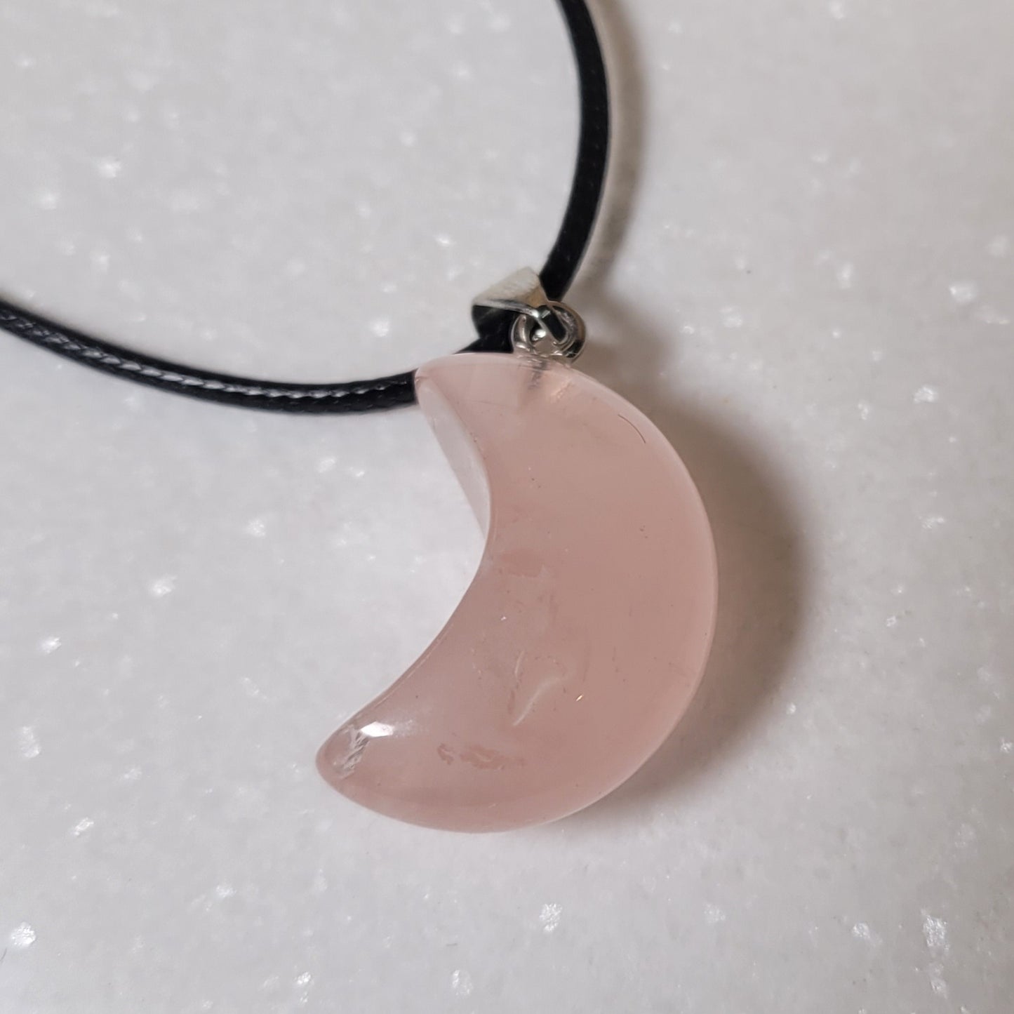 Rose Quartz Moon Necklace