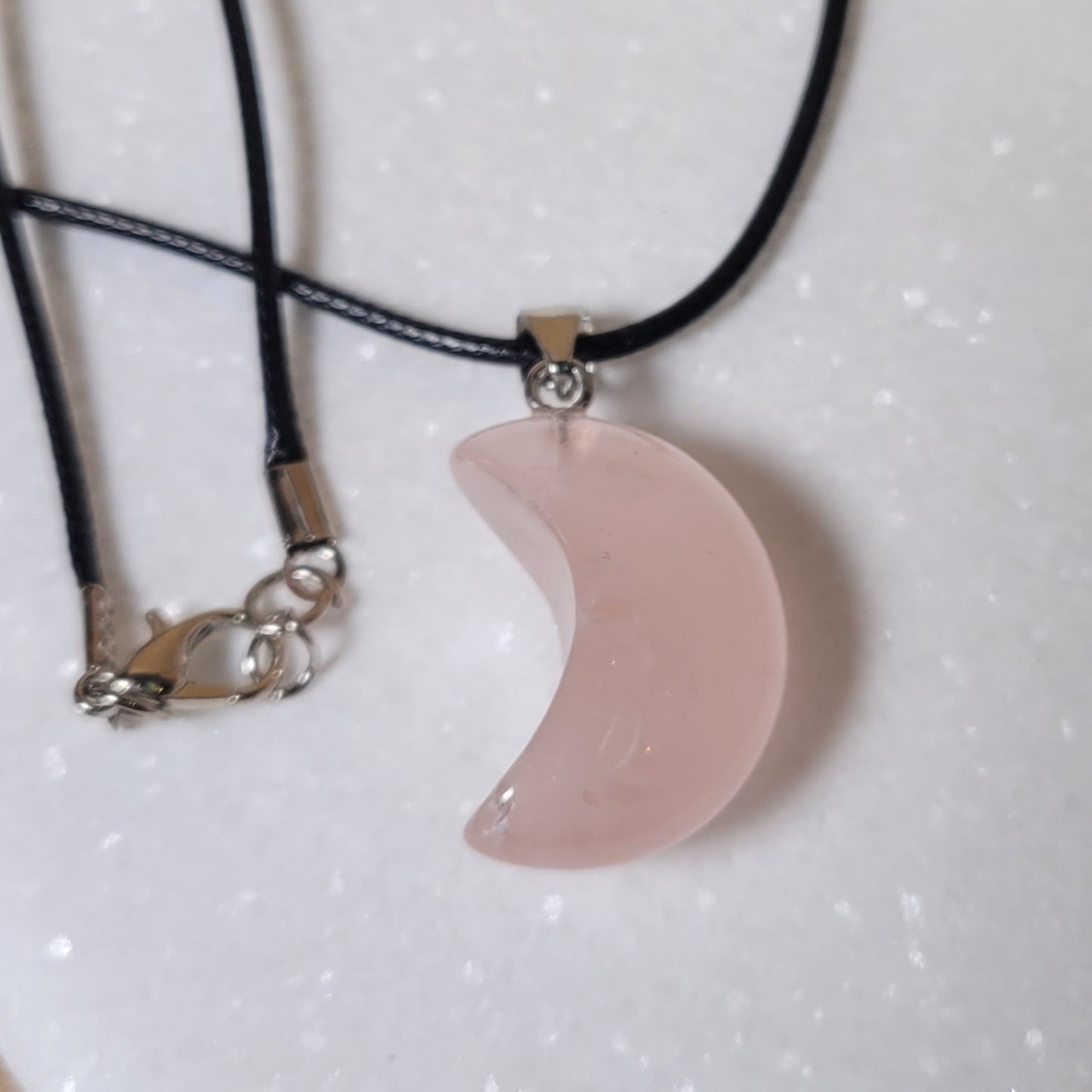 Rose Quartz Moon Necklace