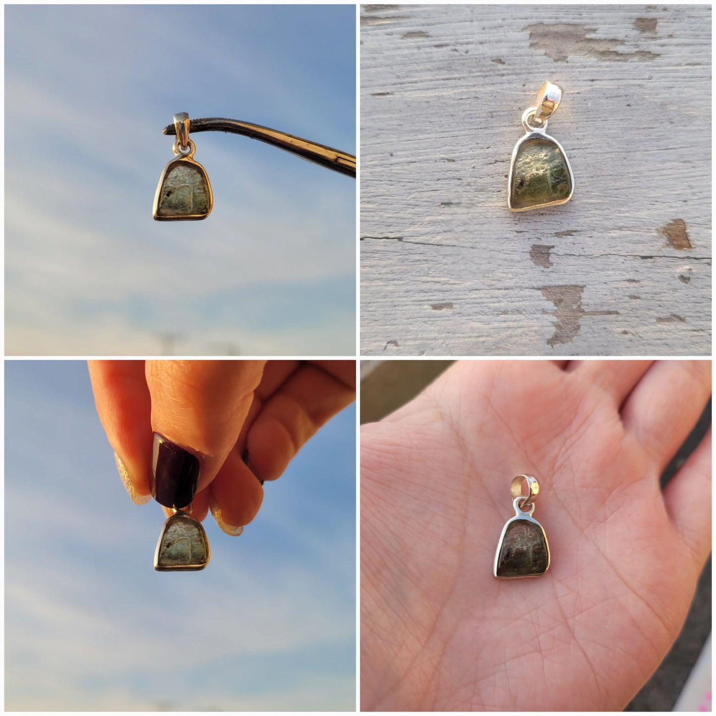 Moldavite Sterling Silver Pendent