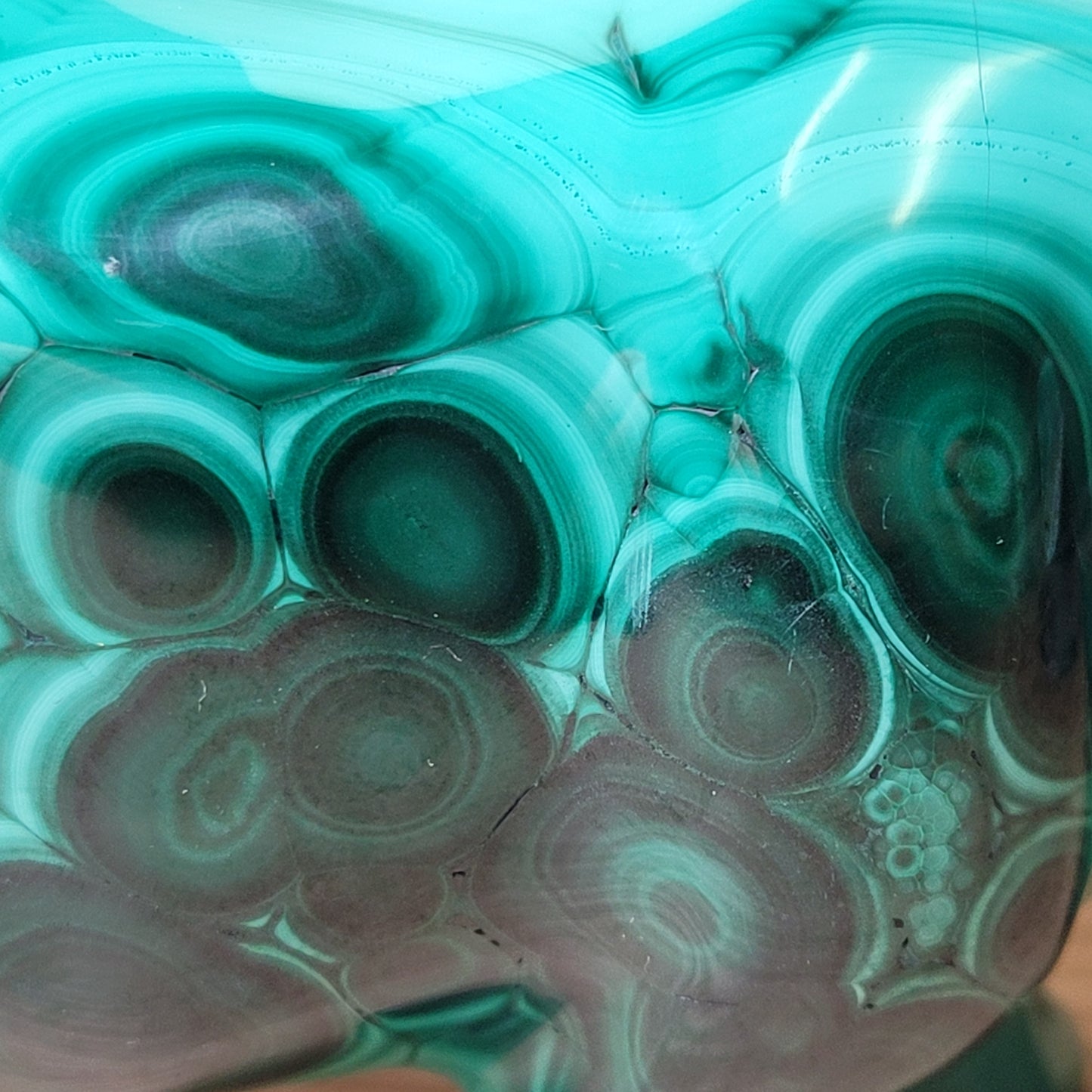 Close-up of a green Malachite pattern