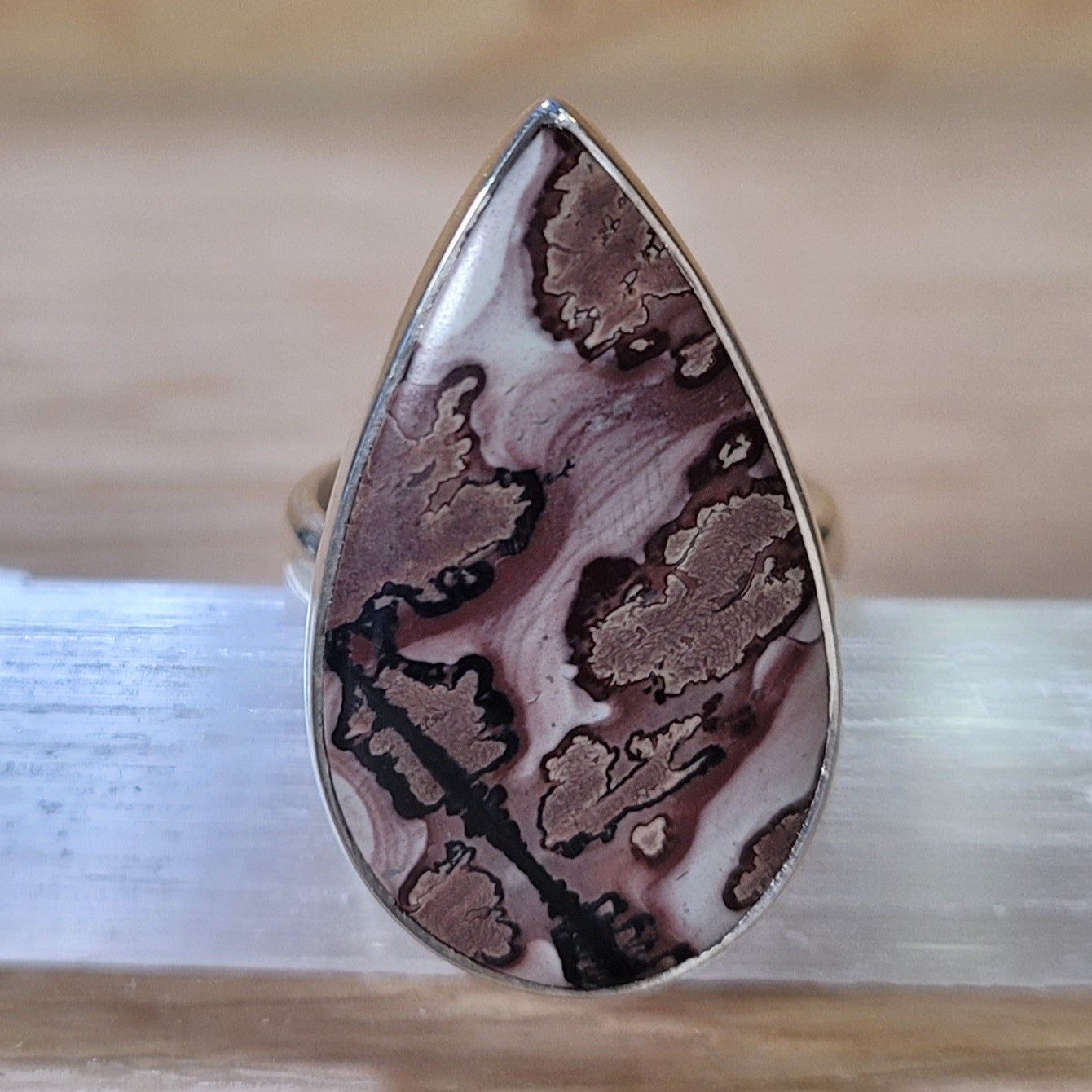 Leopard Skin Jasper Adjustable Ring