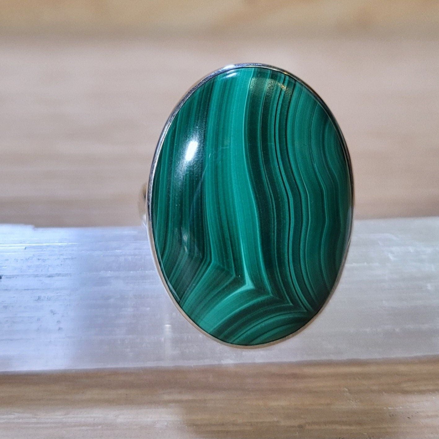 Malachite Adjustable Ring