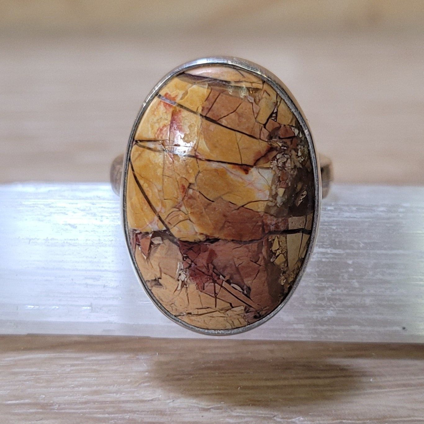 Brecciated Mookaite Adjustable Ring