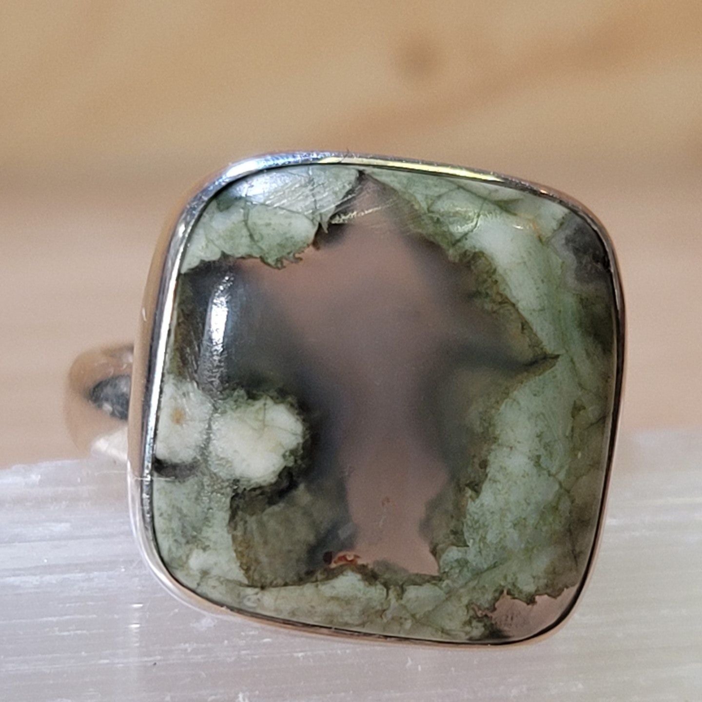 Rainforest Jasper Adjustable Ring