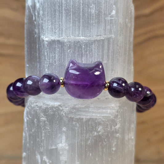 Amethyst Cat Bracelet - 8mm to 8.5mm