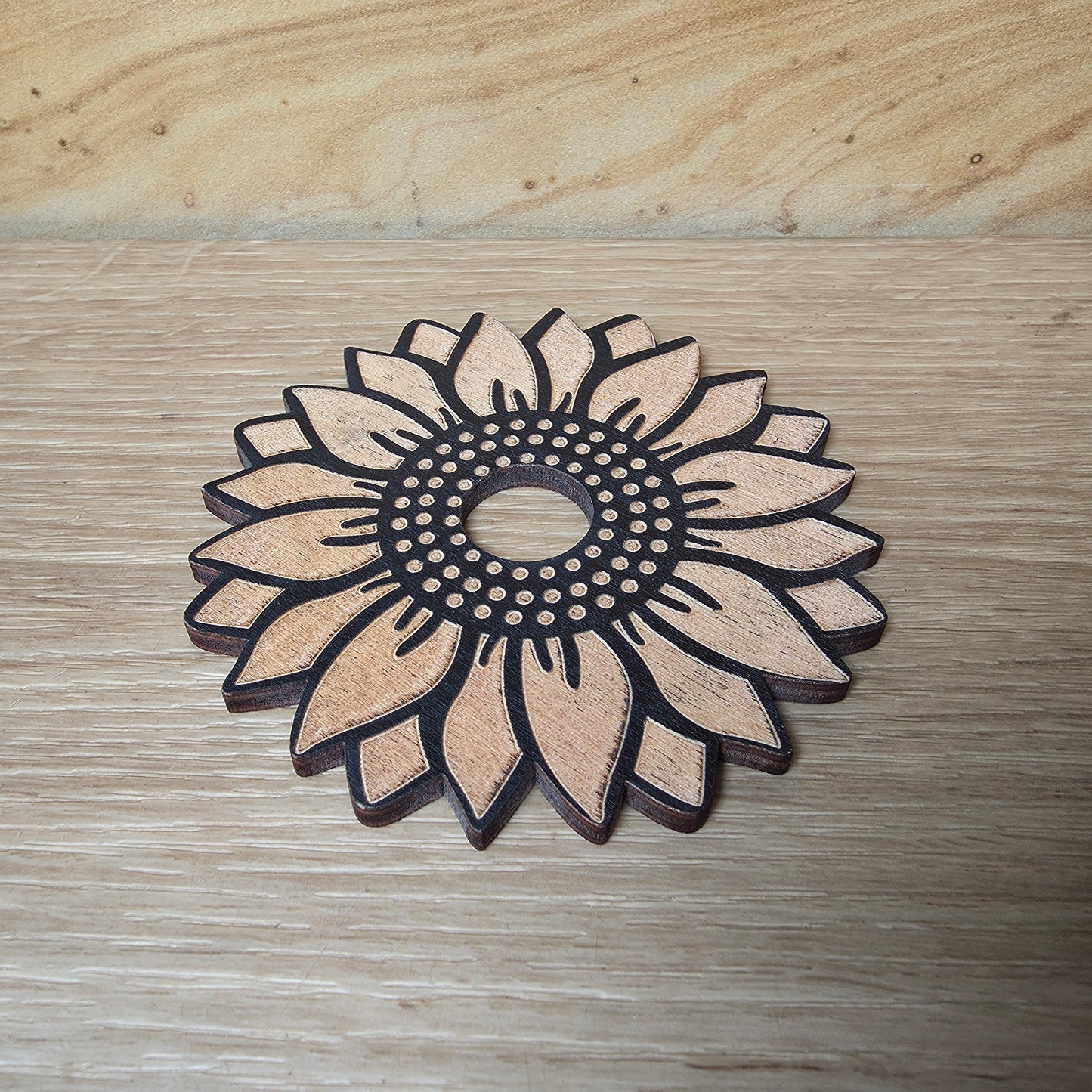 Wooden Sunflower Sphere Holder | Crystal Sphere Stand