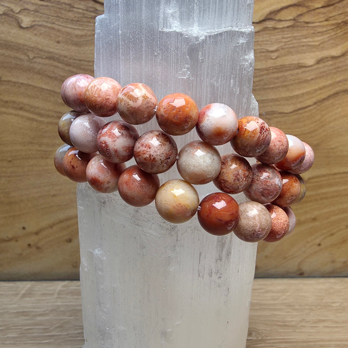 Natural Fossil Coral Bracelet – 8mm to 8.5mm