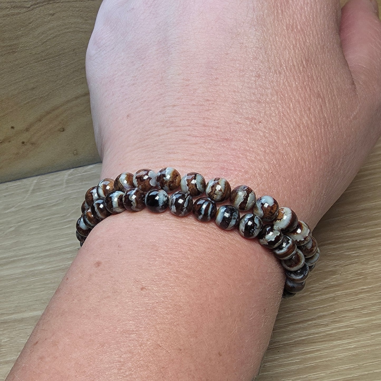 Fossilized Woolly Mammoth Tooth Bracelet – 6mm to 7mm
