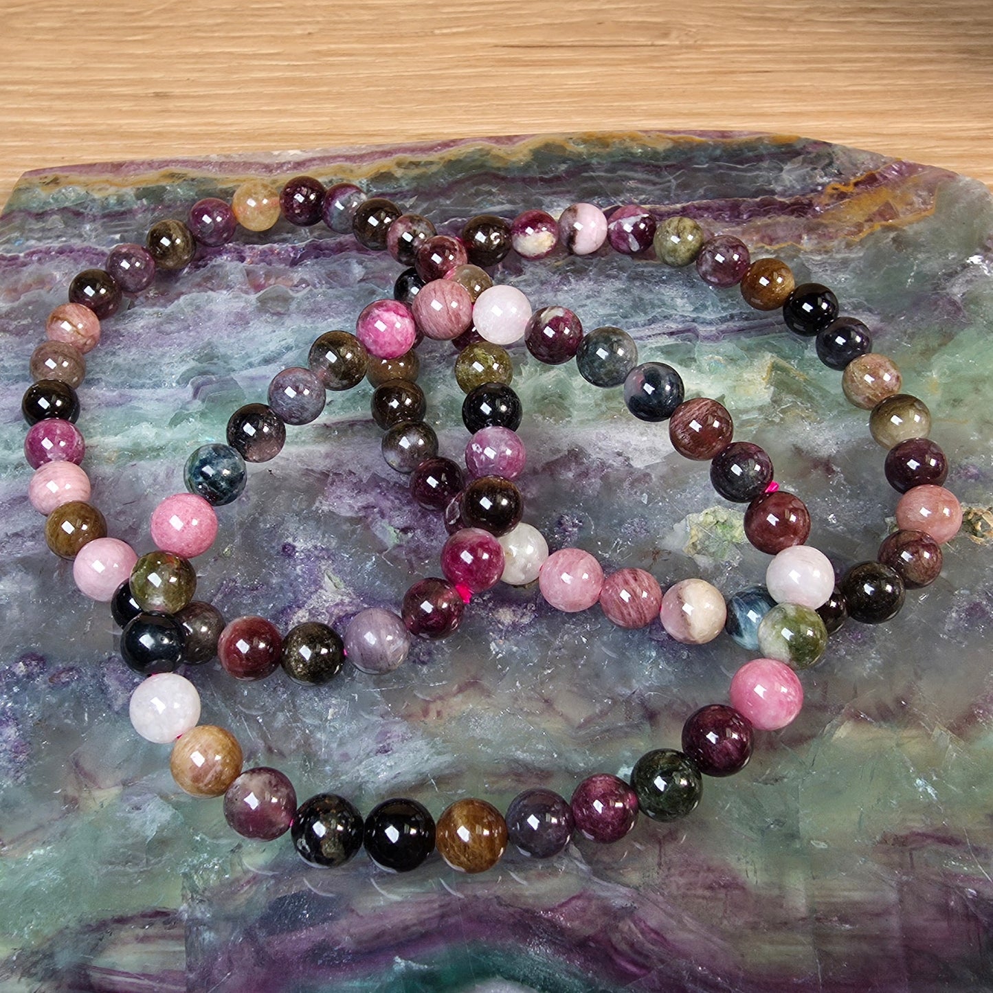 Multi-Colored Tourmaline Bracelet - 6.5mm to 7mm