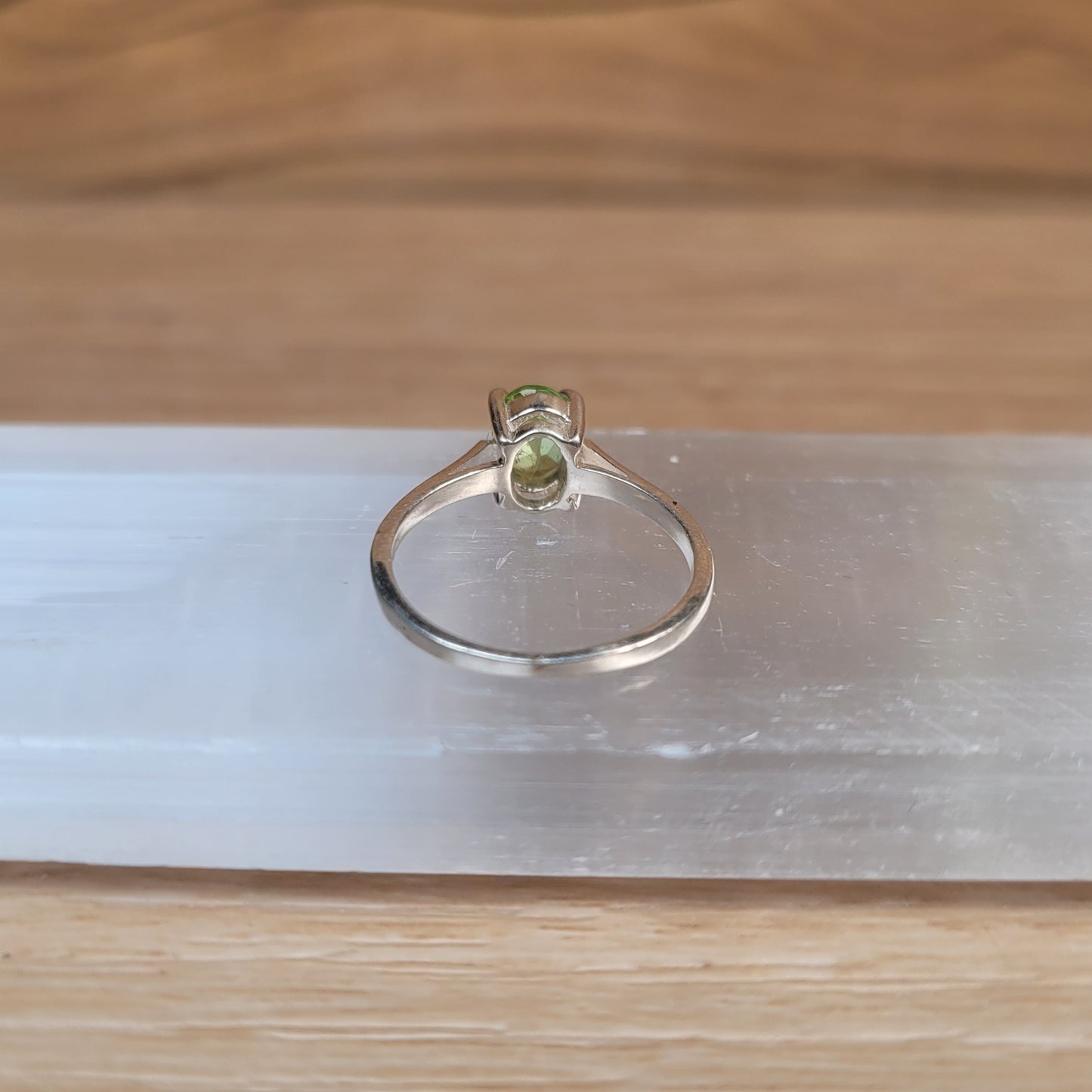 Peridot Sterling Silver Ring - Size 6