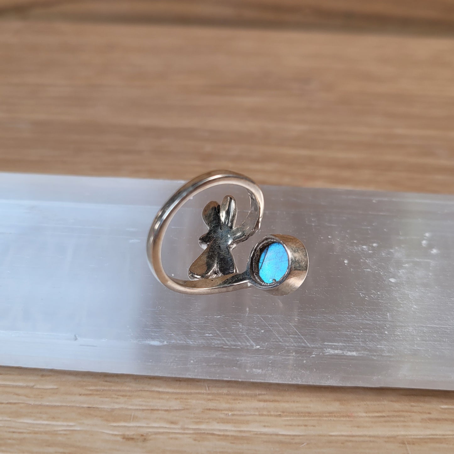 Labradorite Dragonfly Sterling Silver Ring - Size 6