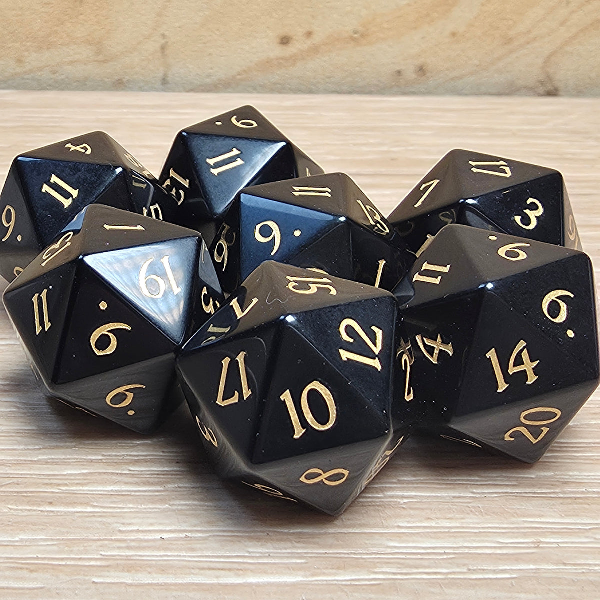Obsidian Dungeons & Dragons Polyhedral D20 Dice