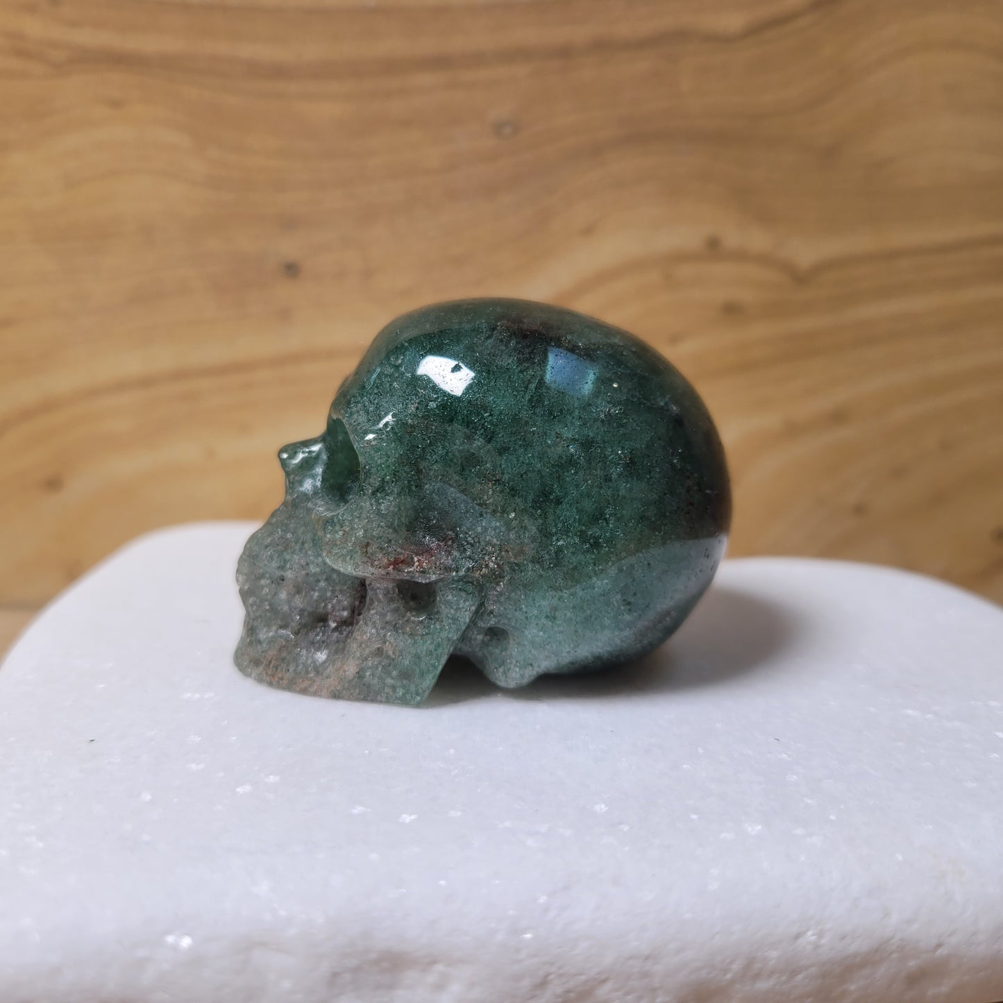 Green Strawberry Quartz 2" Skull
