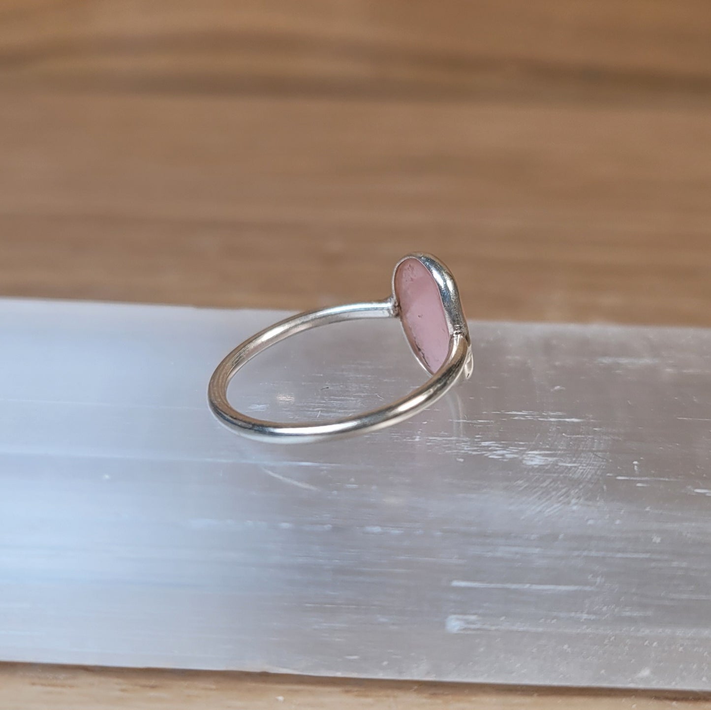 Pink Opal Sterling Silver Ring - Size 5