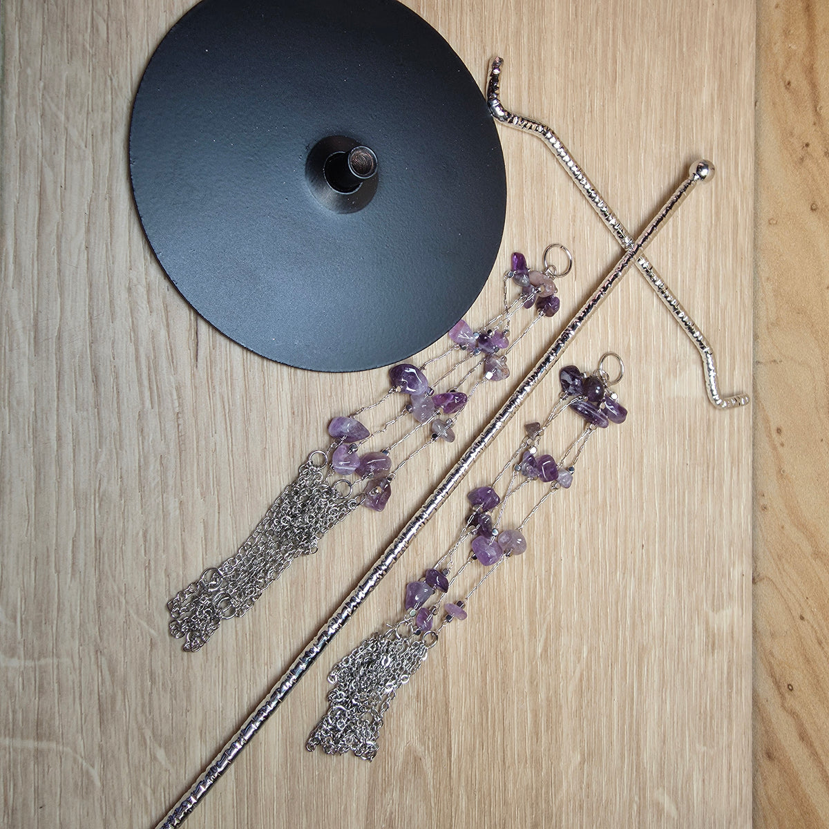 Double Hanging Sphere Holder | Amethyst
