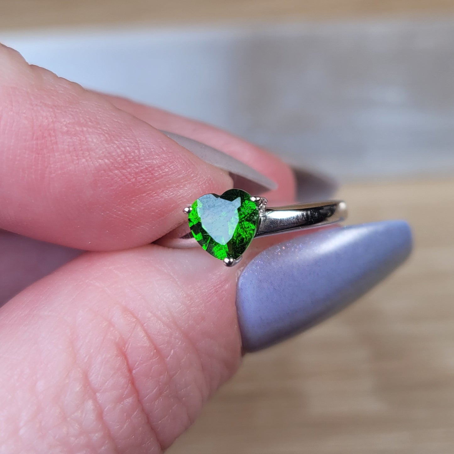 Diopside Sterling Silver Ring - Size 5