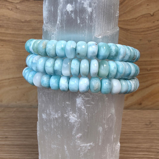 Larimar Rondelle Bracelet - 7.5mm to 8.5mm