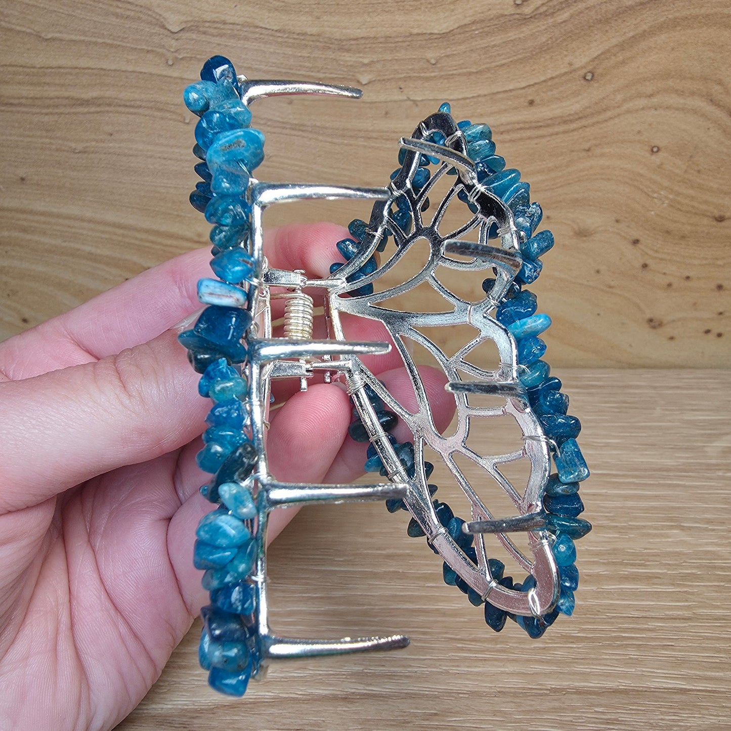 Crystal Butterfly Hair Claw Clip | Genuine Gemstone Hair Accessory