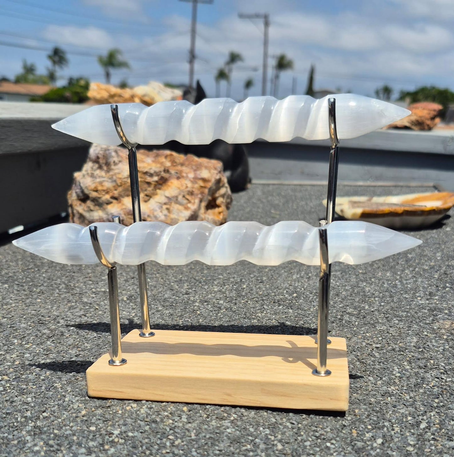 Selenite Double Bracelet Holder