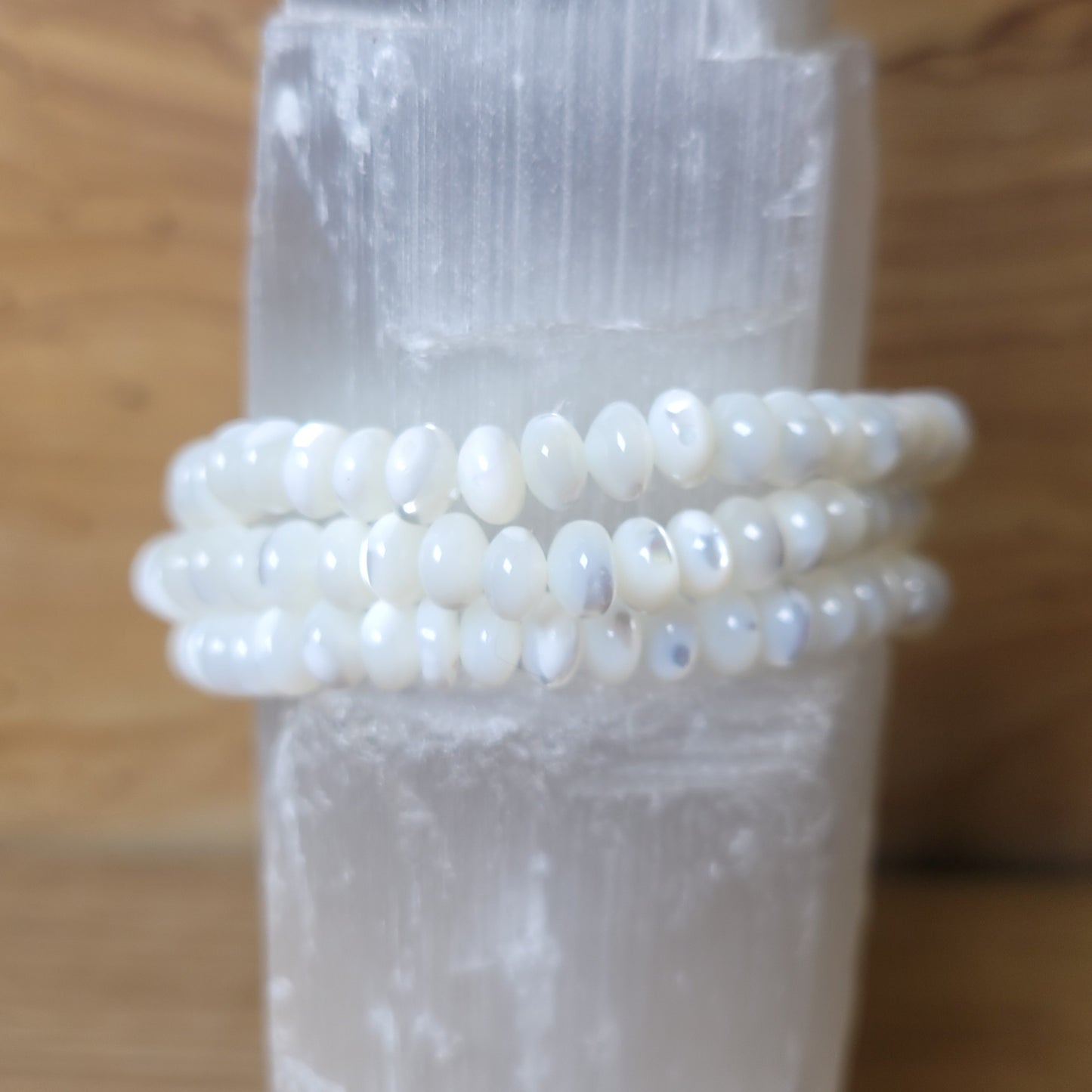 Mother of Pearl Rondelle Bracelet - 6mm