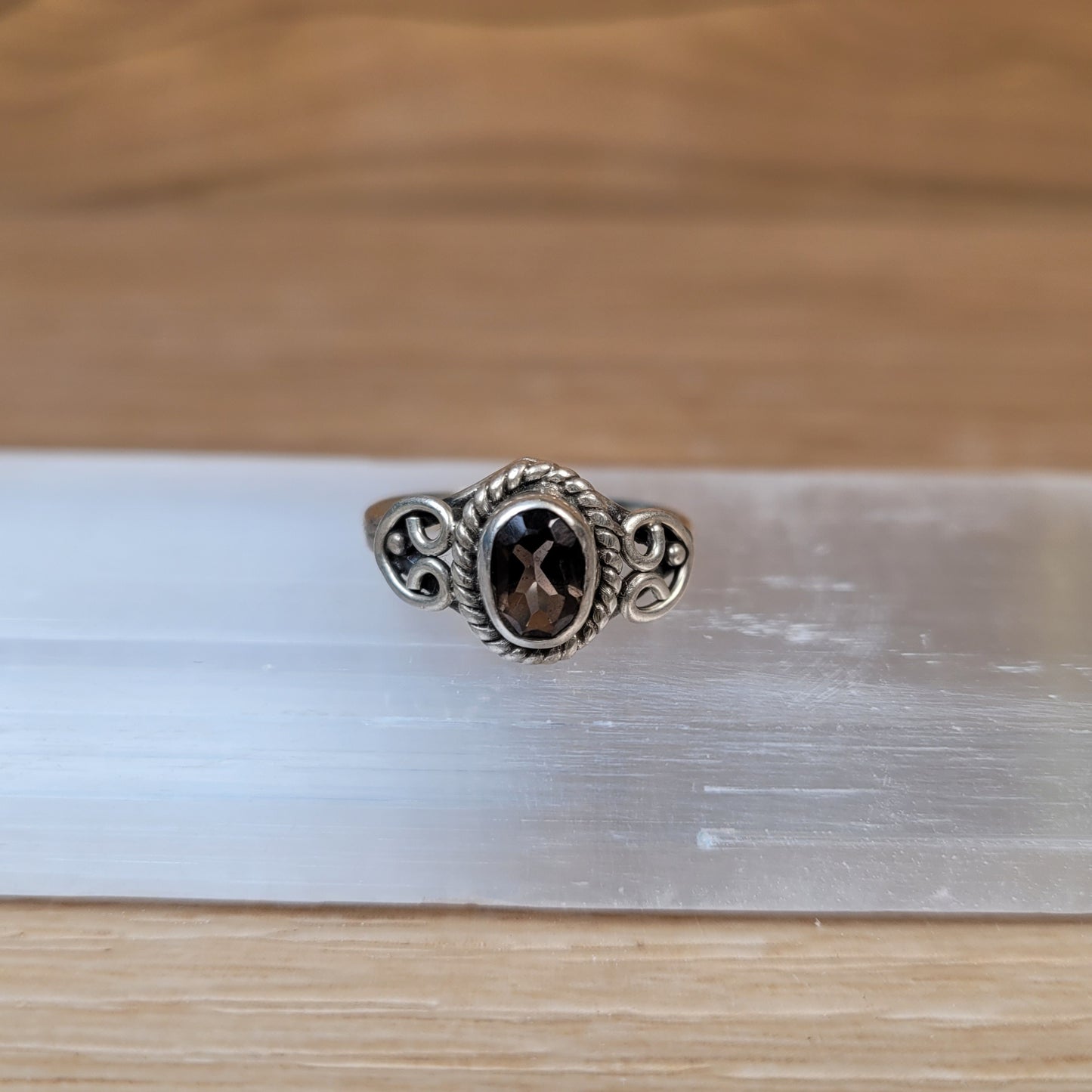 Smoky Quartz Sterling Silver Ring - Size 5