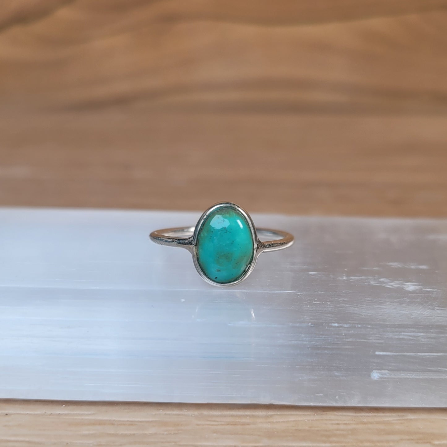 Kingman Turquoise Sterling Silver Ring - Size 5.5