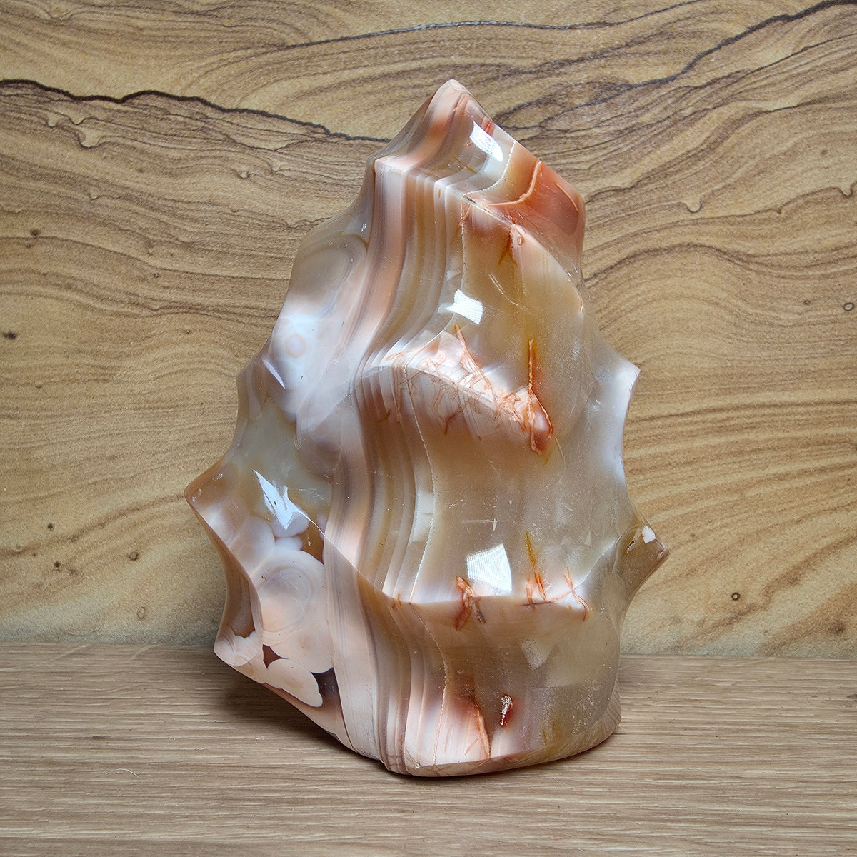Carnelian & Agate Flame with Quartz