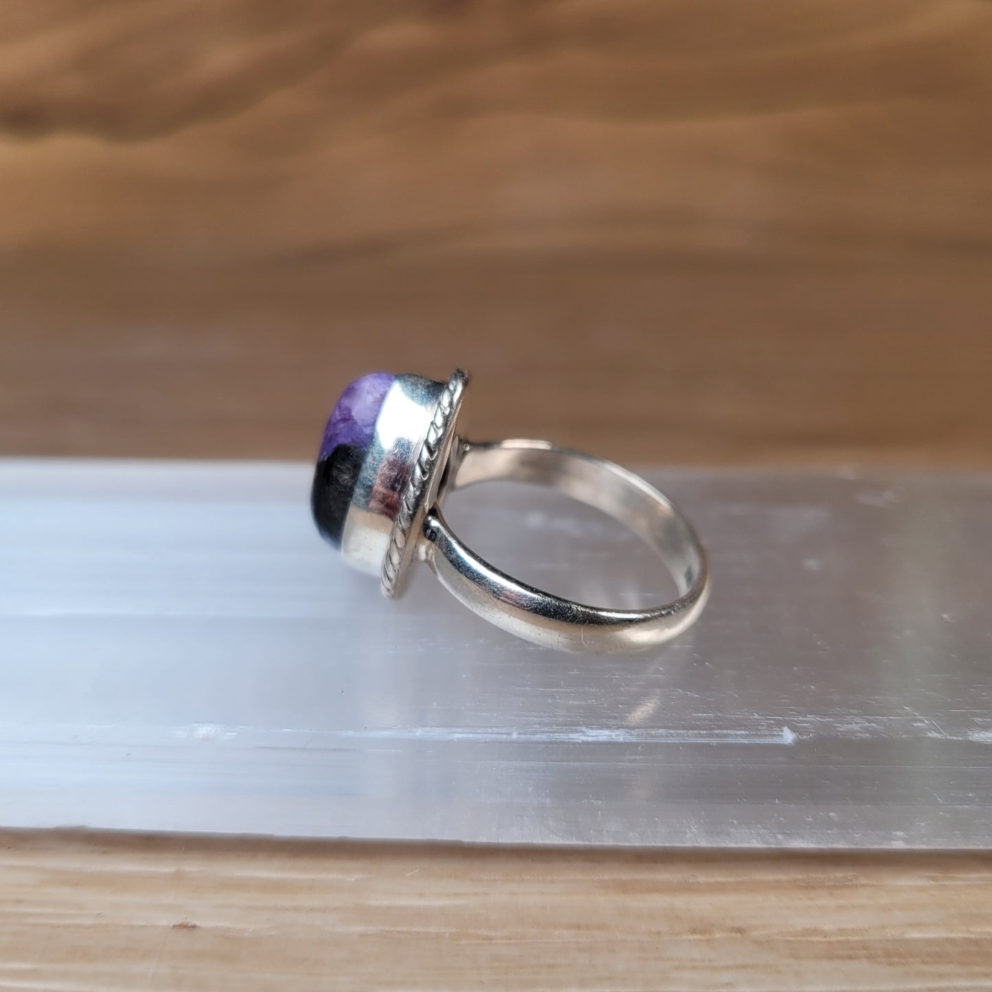 Charoite Sterling Silver Ring - Size 6