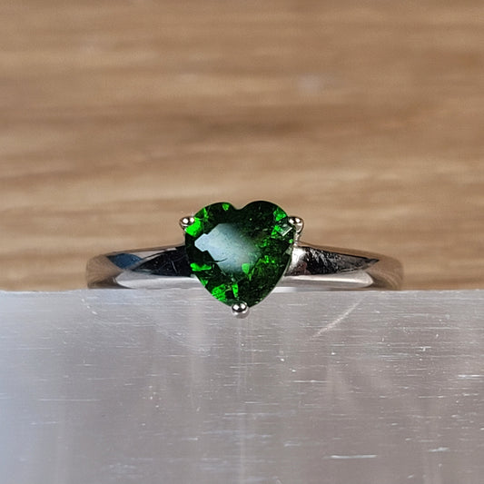 Diopside Sterling Silver Ring - Size 5