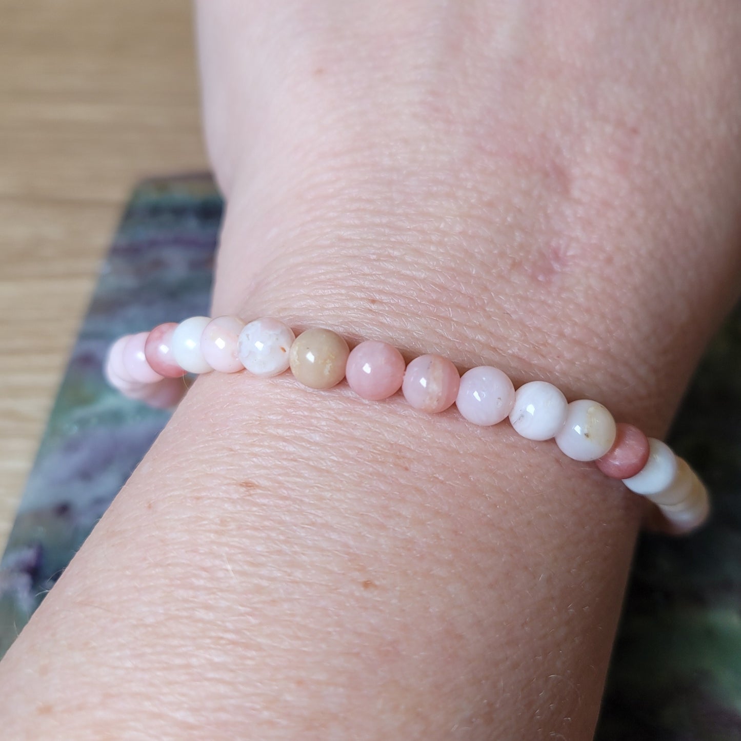Peruvian Pink Opal Bracelet - 5.5mm to 6mm