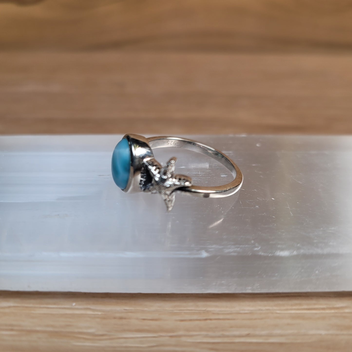 Larimar Sterling Silver Ring - Size 6