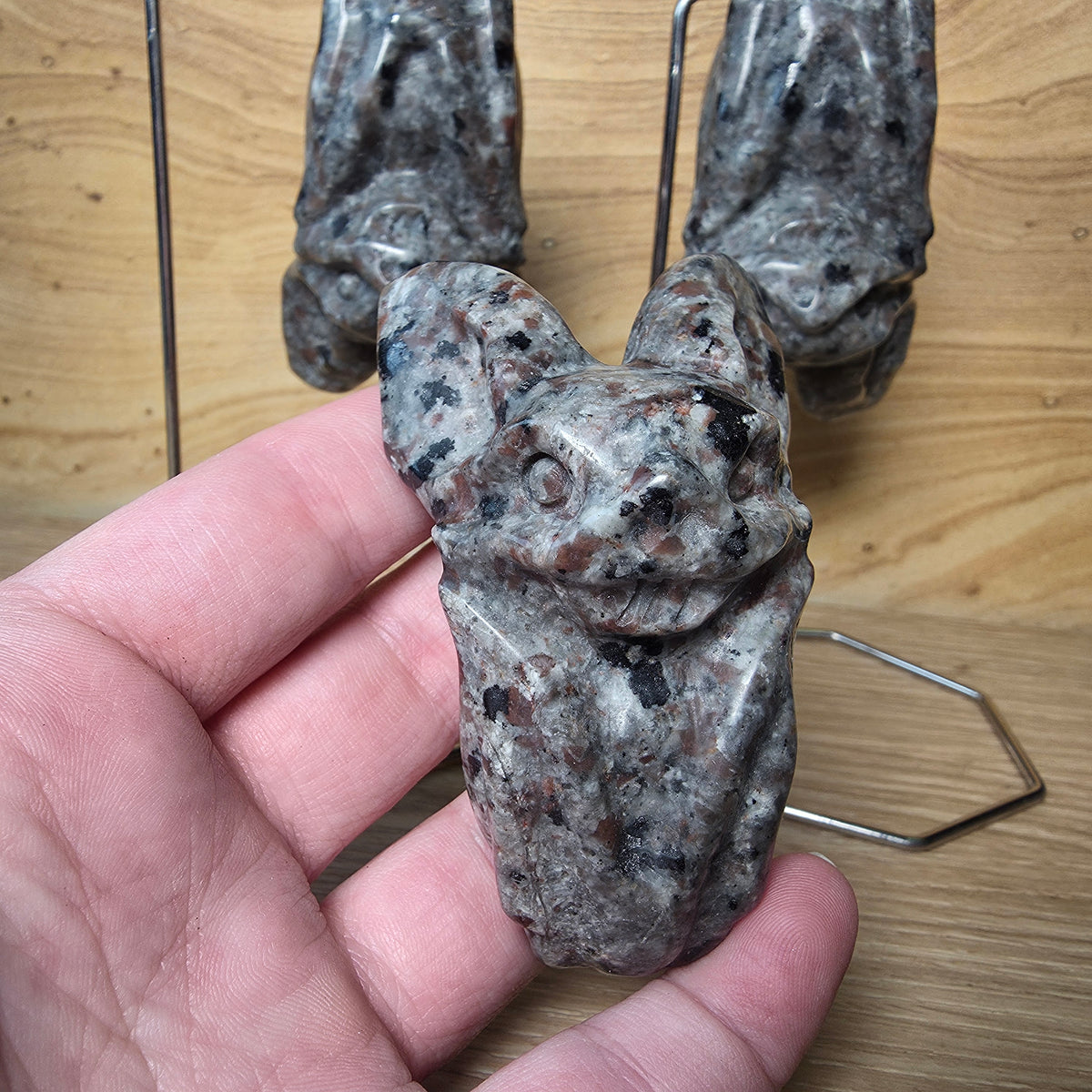 Sodalite Syenite Bat Carving