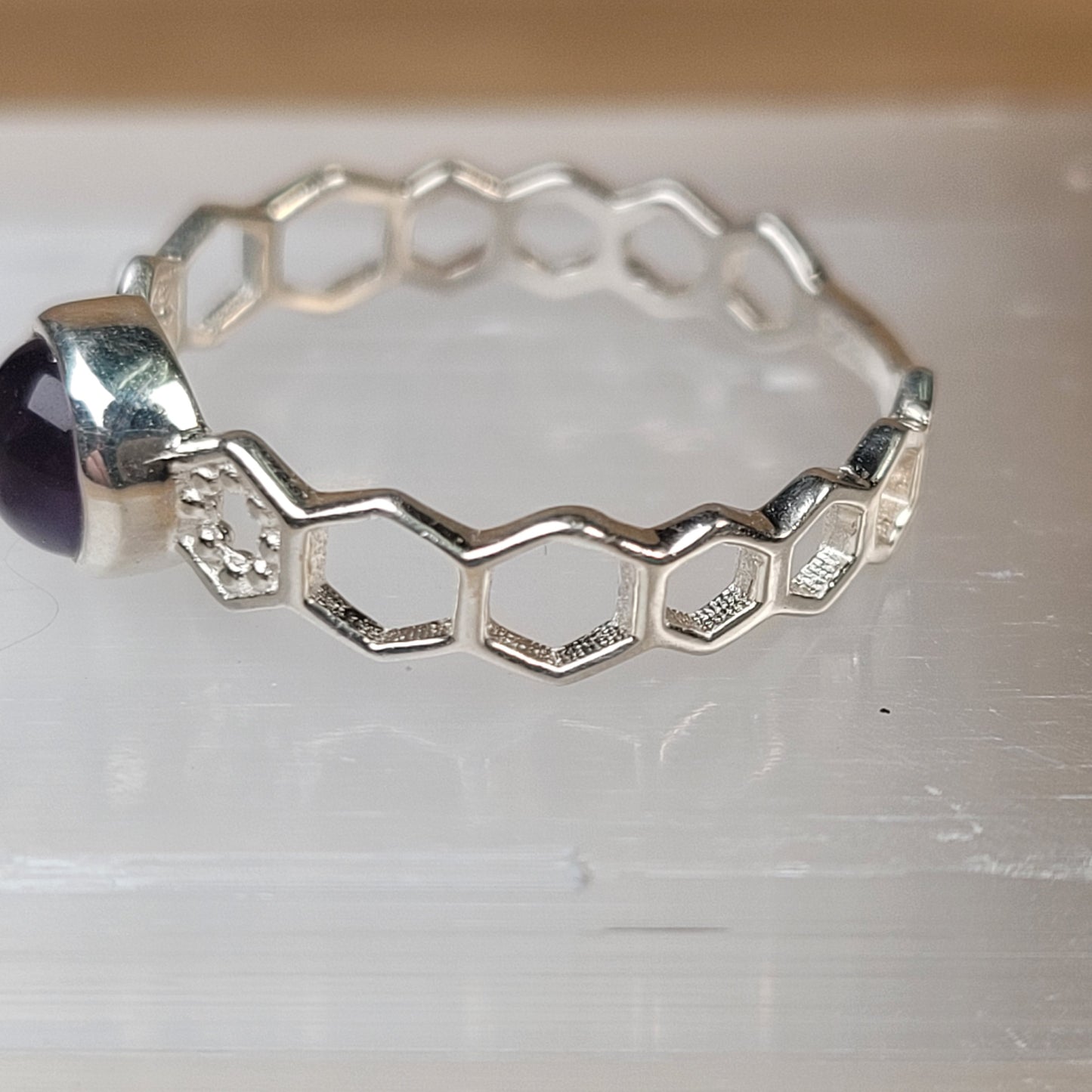 Amethyst Sterling Silver Ring - Size 6