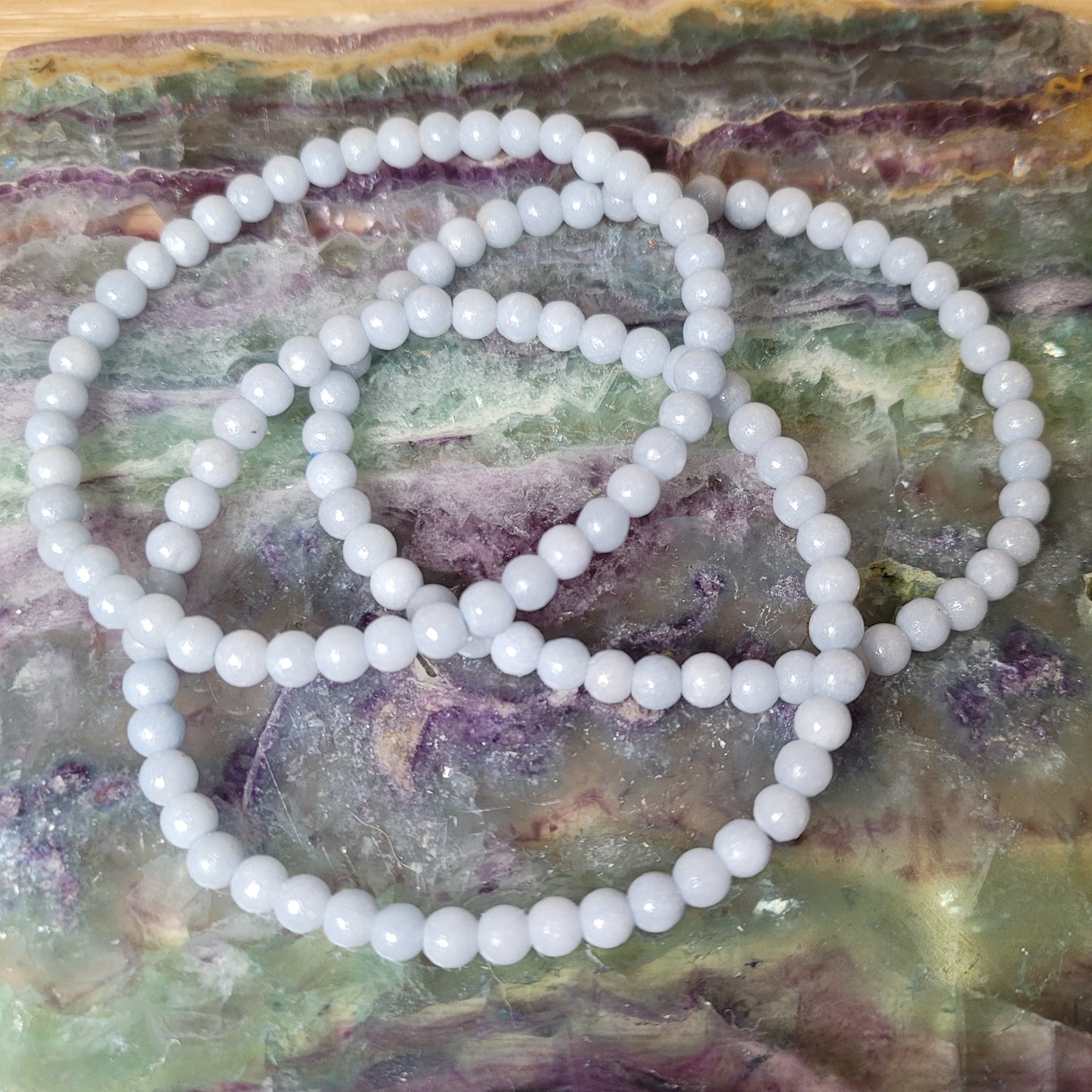 Angelite Bracelet - 4.5mm to 5mm