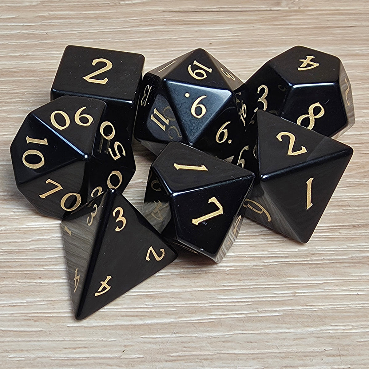 Obsidian Dungeons & Dragons Polyhedral Set