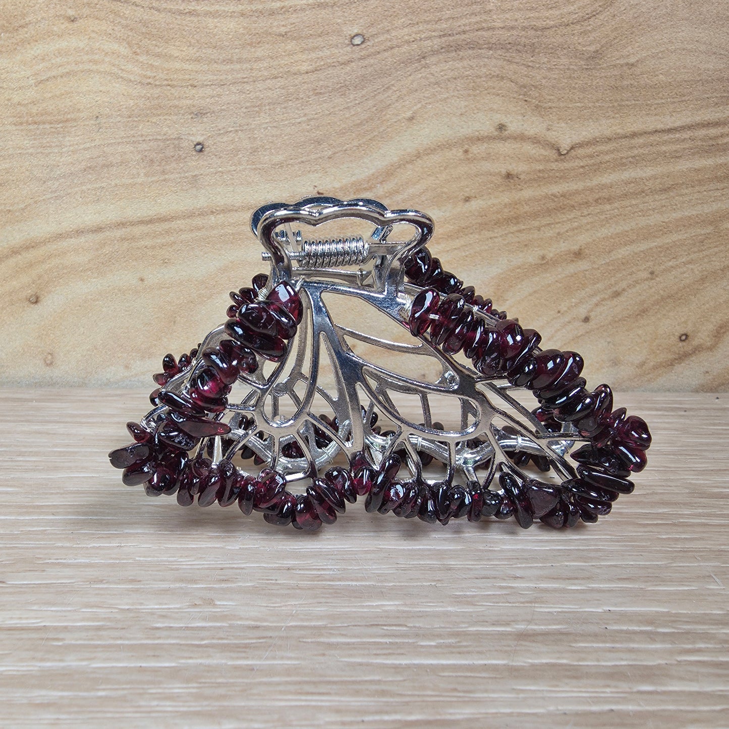 Crystal Butterfly Hair Claw Clip | Genuine Gemstone Hair Accessory