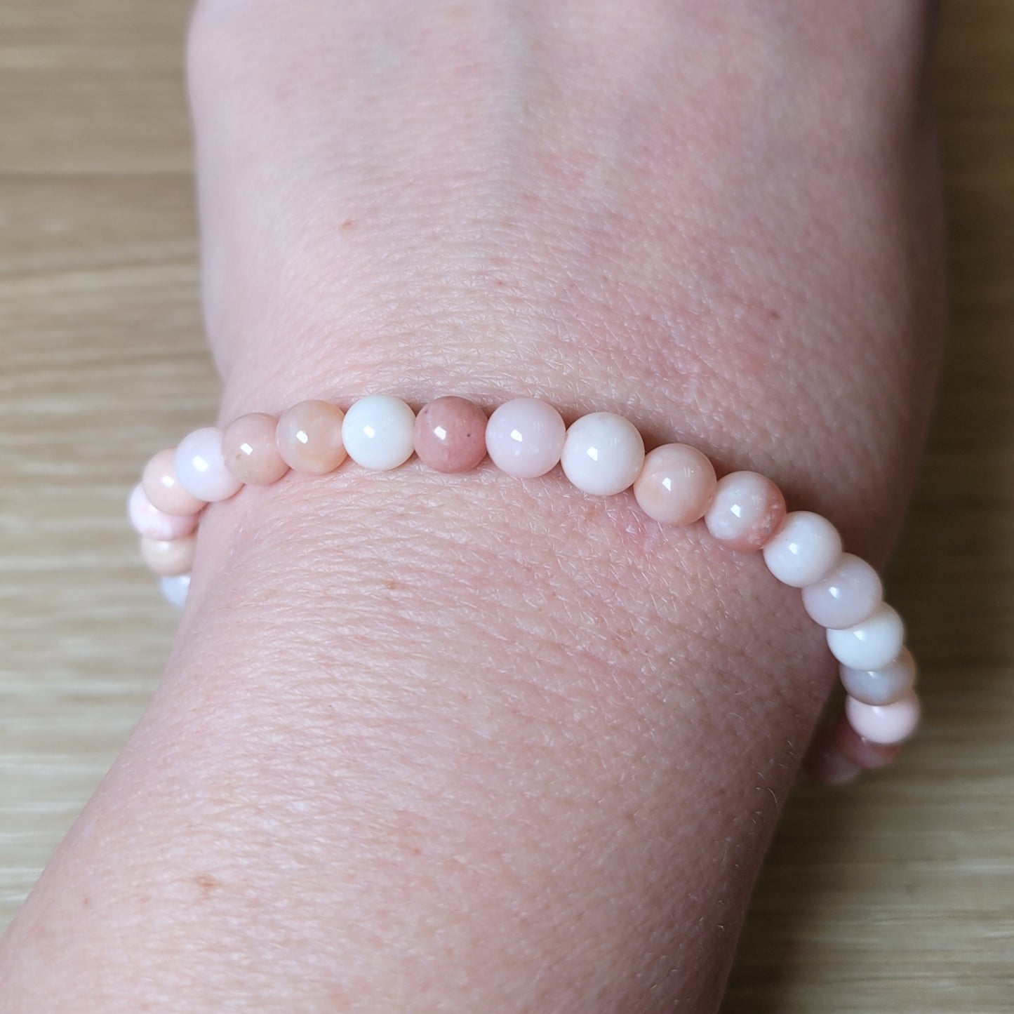 Peruvian Pink Opal Bracelet - 6mm to 6.5mm