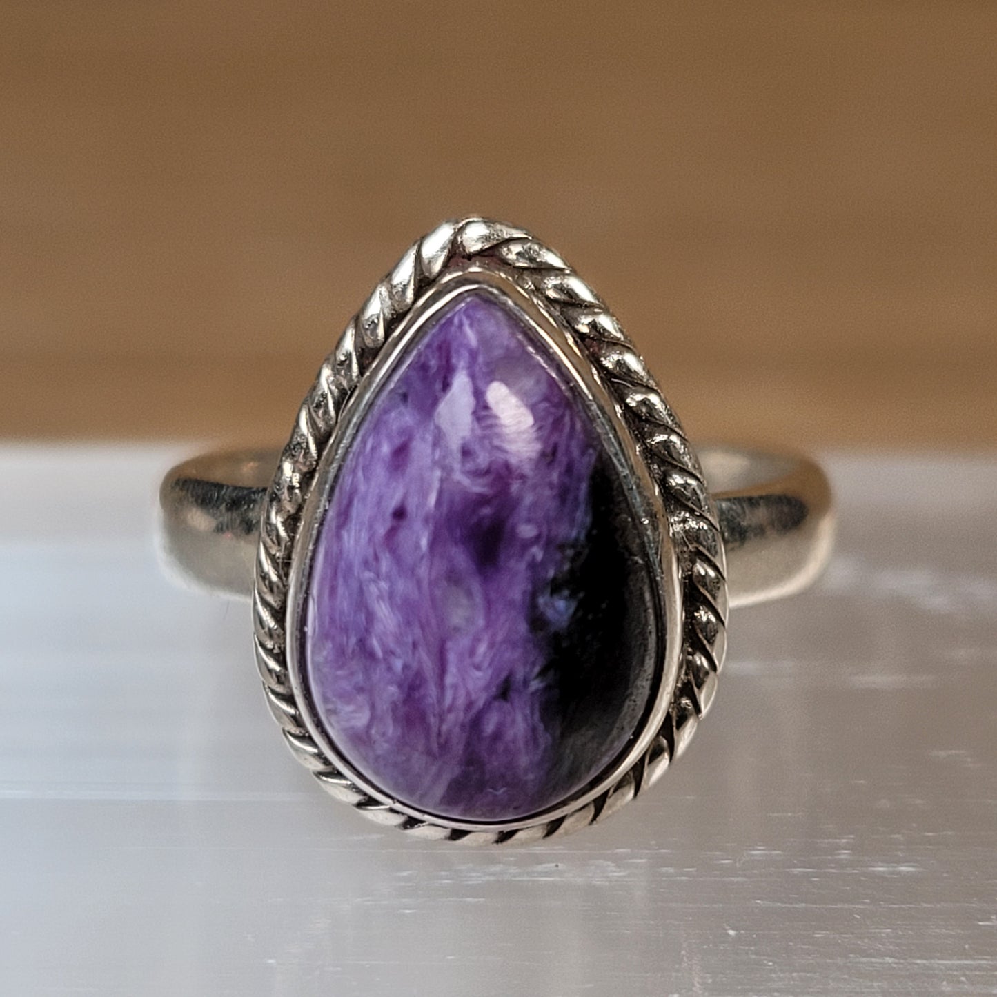 Charoite Sterling Silver Ring - Size 6