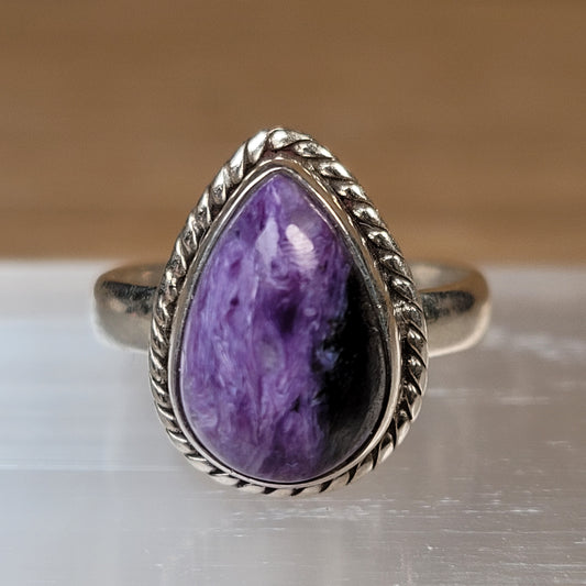 Charoite Sterling Silver Ring - Size 6
