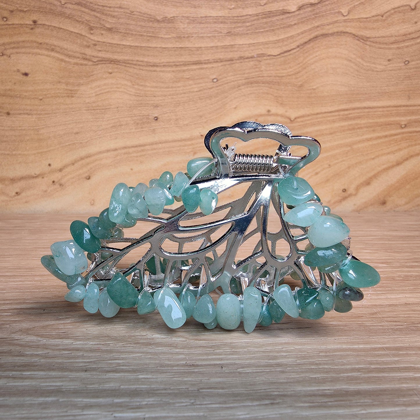 Crystal Butterfly Hair Claw Clip | Genuine Gemstone Hair Accessory